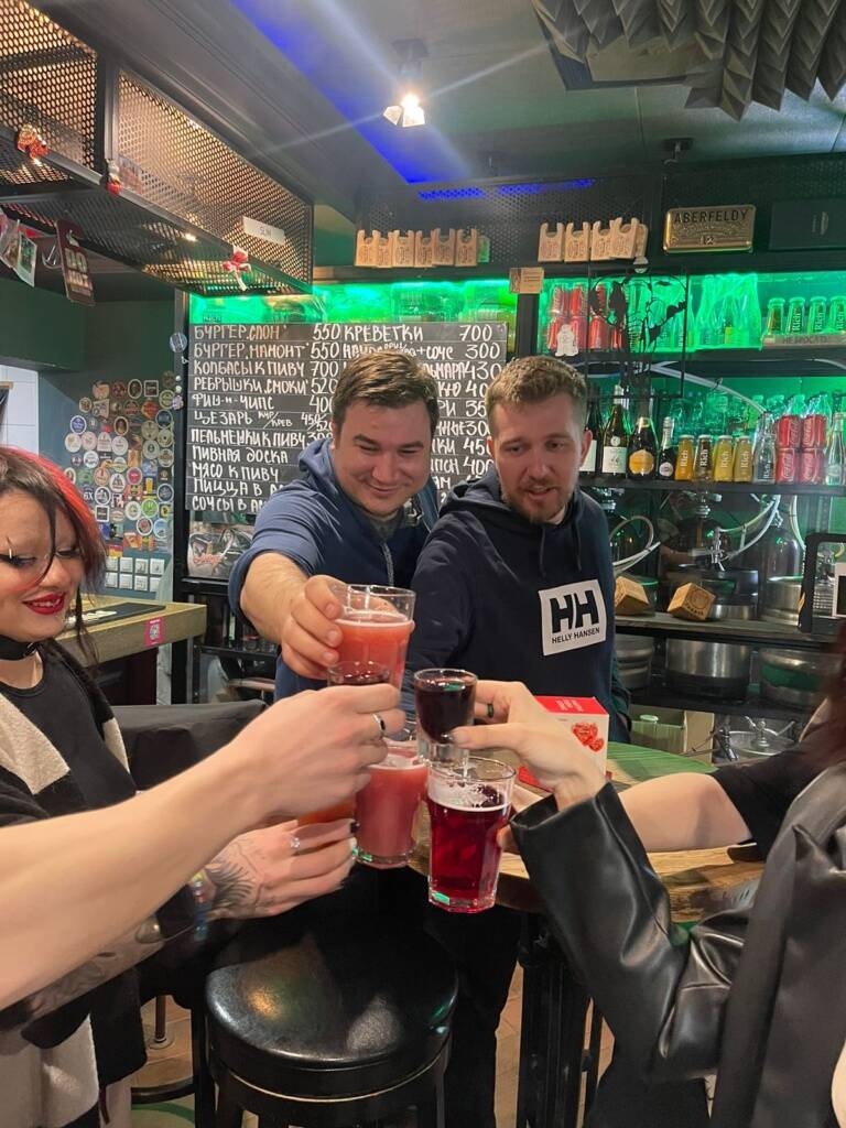 "Great places" in one of the bars in Moscow