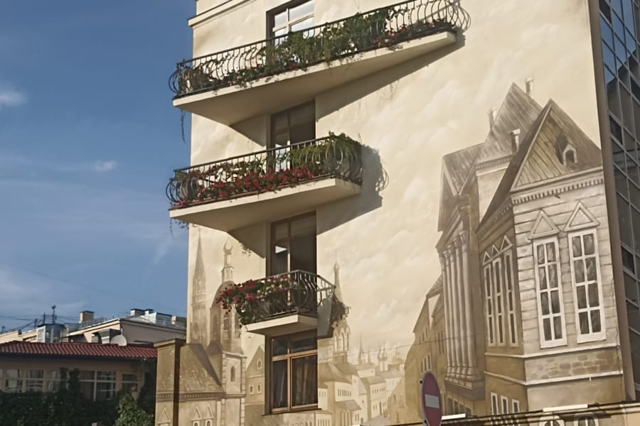 Исторический мурал на Остоженке. Экскурсия по дворам и переулкам Остоженки и Пречистенки