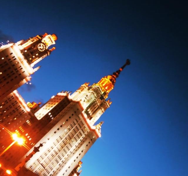 Main building of Moscow State University. Excursion to Vorobyovy Gory. Private guide.