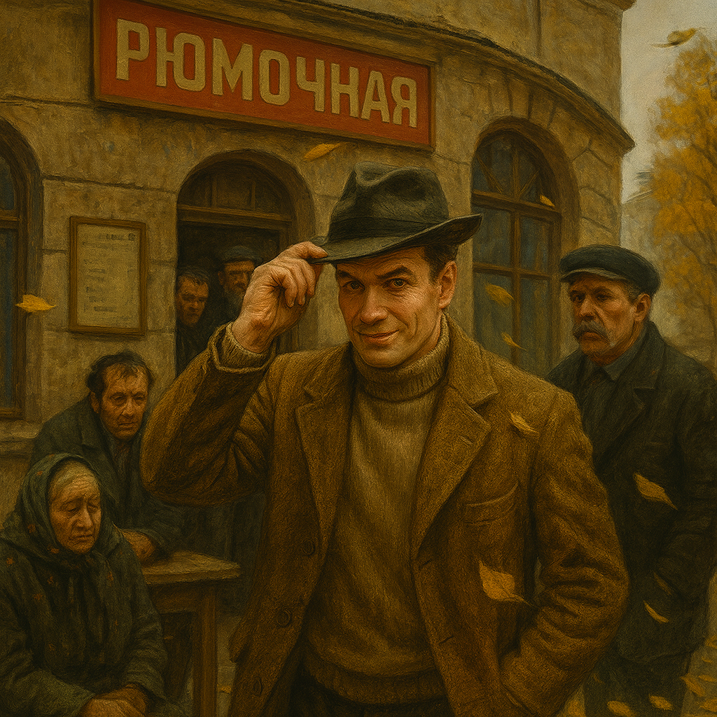 The elusive swindler Semyon among the various characters of the bar