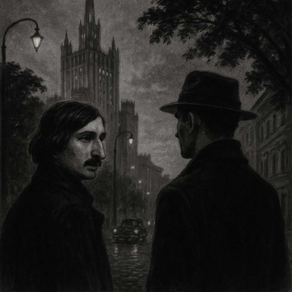 Evening in Moscow: a meeting of the past and the present at the Krasnye Vorota high-rise.