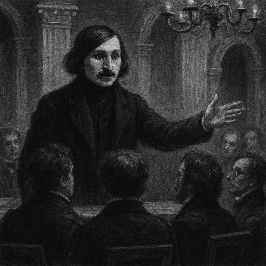 The building was occupied by a discussion of a new exhibition project dedicated to literary giants of the past. Architects and curators engaged in a lively debate, trying to understand how best to express the spirit of the times that Gogol so skillfully captured in his works. After heated debate, Gogol stepped forward. His unexpected presence calmed everyone. He began to speak about the importance of art as a bridge between eras, about the power of literature to unite people from different times and places.