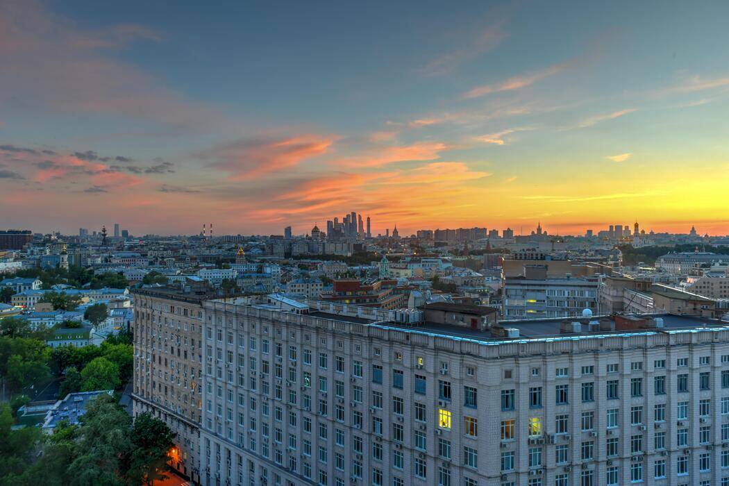 Панорама Москвы на закате