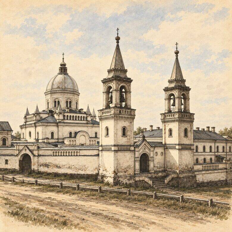 Ансамбль Ивановского монастыря вскоре после возобновления обители, 1882 год.