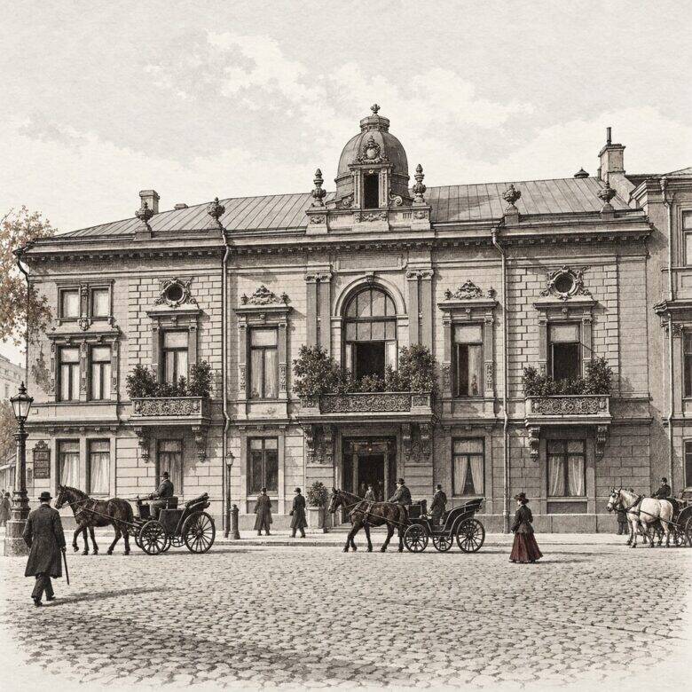 Фасад ресторана «Эрмитаж» на Неглинной улице в начале XX века.